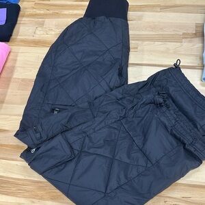 Black Quilted Women's Pants
